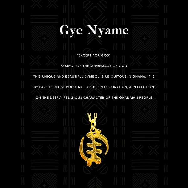 Gold Adinkra symbol necklace mi
