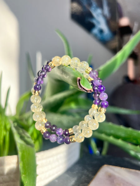 Citrine & amethyst bracelet