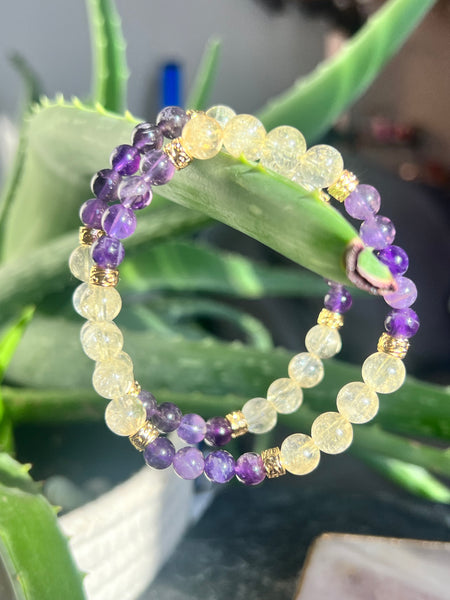 Citrine & amethyst bracelet
