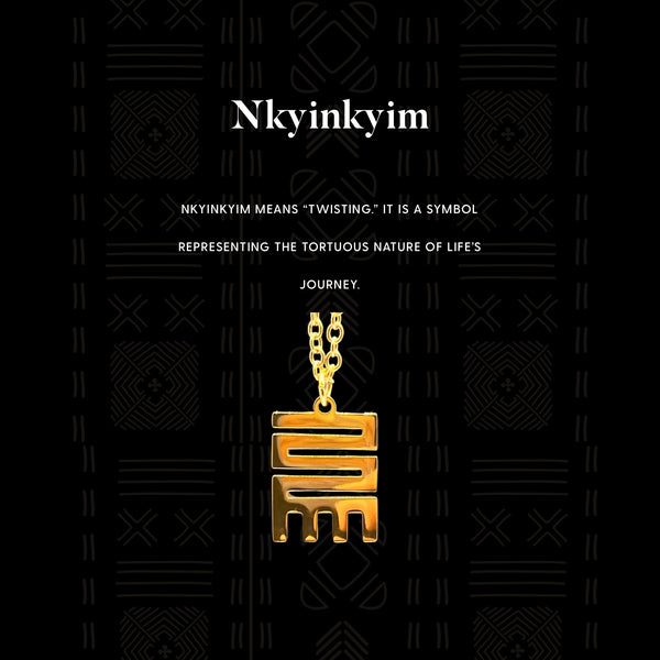 Gold Adinkra symbol necklace mi