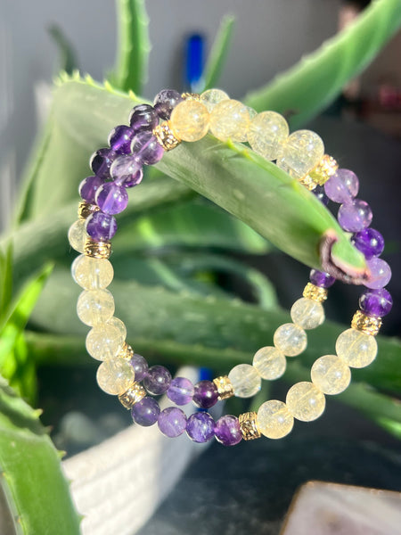 Citrine & amethyst bracelet