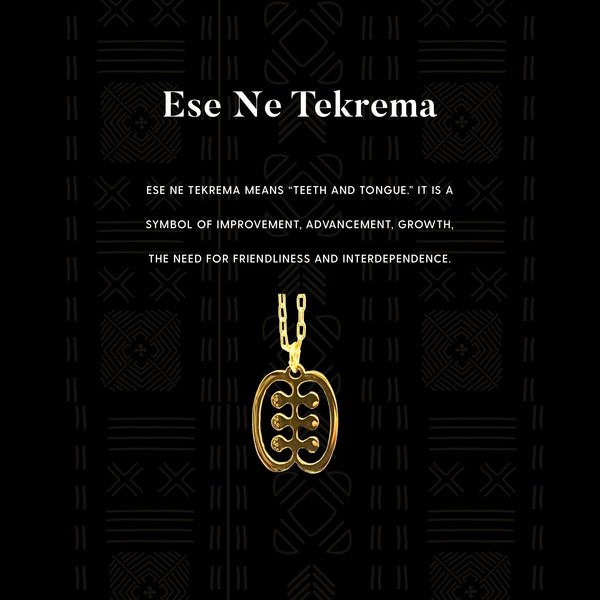 Gold Adinkra symbol necklace mi