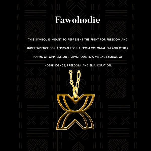 Gold Adinkra symbol necklace mi