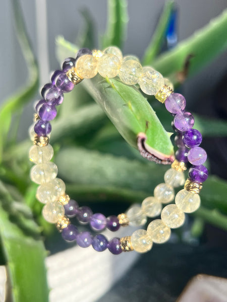 Citrine & amethyst bracelet