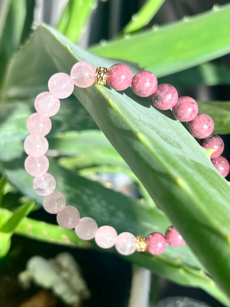 Rose quartz & lepidolite bracelet