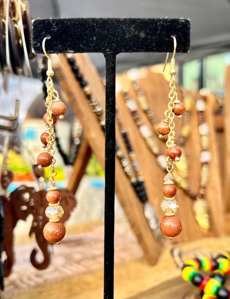 Gold sandstone earrings