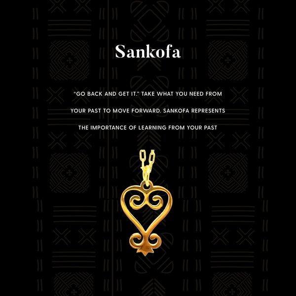 Gold Adinkra symbol necklace mi
