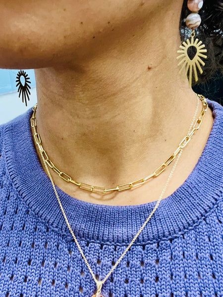 Paperclip gold chain