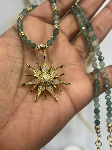 Natural Lepidocrocite Green Gemstone chocker necklace