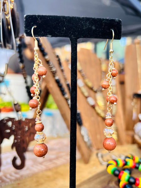 Gold sandstone earrings