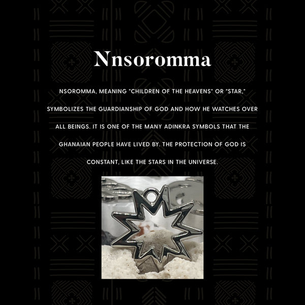 Silver Adinkra symbol necklace