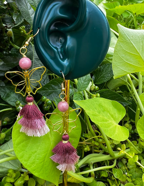 Butterfly tassel earrings