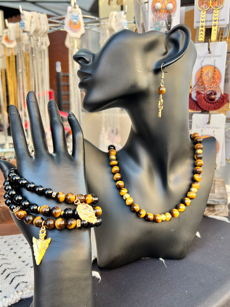 10mm tiger eye necklace