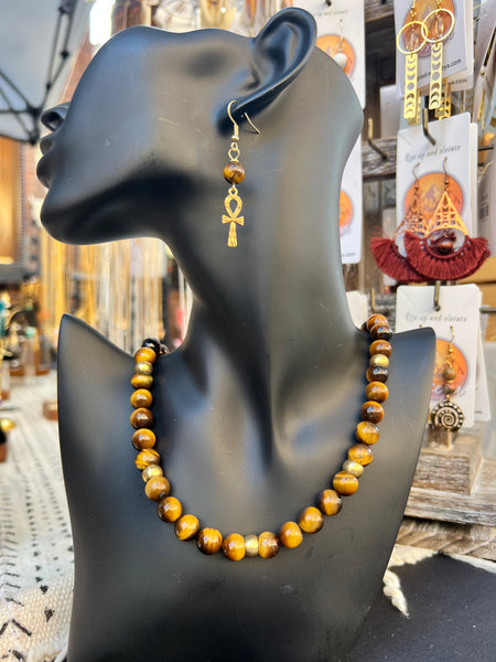 10mm tiger eye necklace