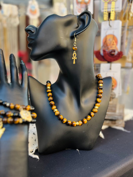 10mm tiger eye necklace