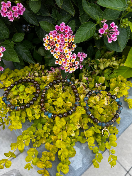 Iron opal & mosaic agate bracelet