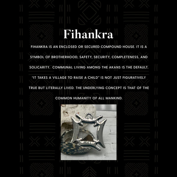 Silver Adinkra symbol necklace