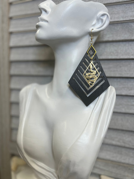 Black Kite Chevron earrings