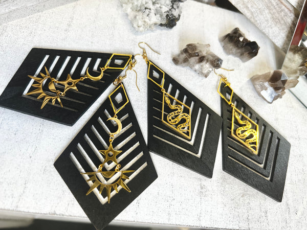 Black Kite Chevron earrings
