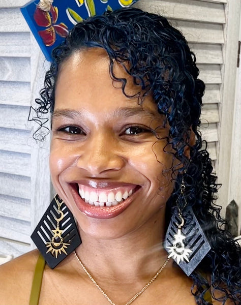 Black Kite Chevron earrings