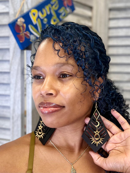 Black Kite Chevron earrings