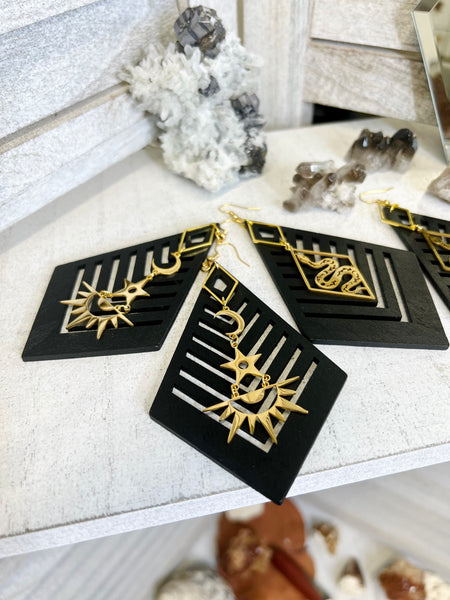 Black Kite Chevron earrings