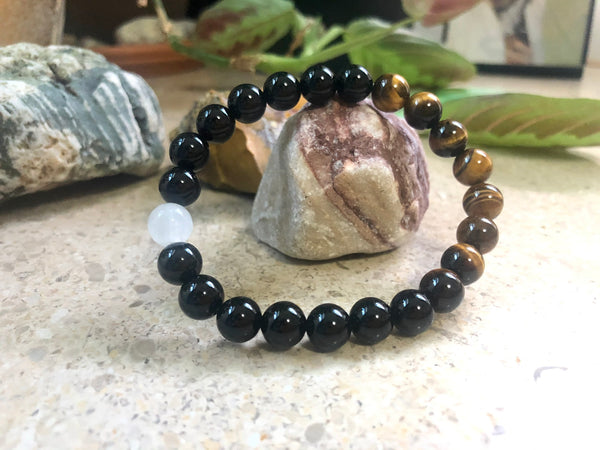 Black Onyx & Tiger Eye 8mm Bracelet