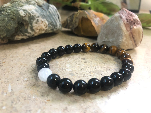 Black Onyx & Tiger Eye 8mm Bracelet