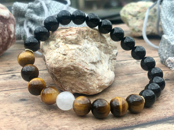 Black Onyx & Tiger Eye 8mm Bracelet