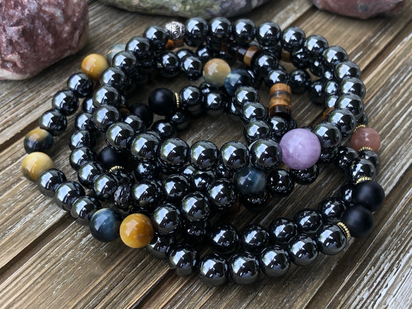 Hematite and mixed blue Tiger eye