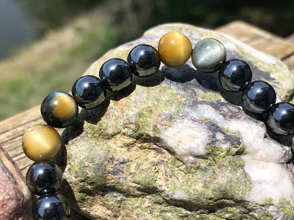 Hematite and mixed blue Tiger eye