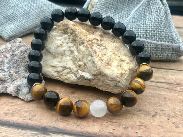 Black Onyx & Tiger Eye 8mm Bracelet