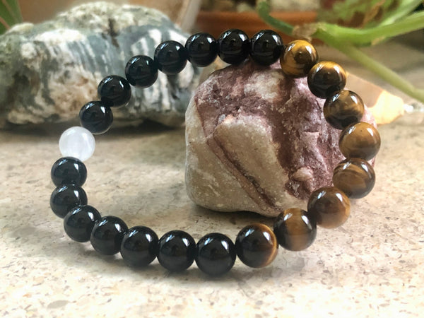 Black Onyx & Tiger Eye 8mm Bracelet
