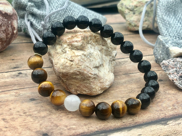 Black Onyx & Tiger Eye 8mm Bracelet