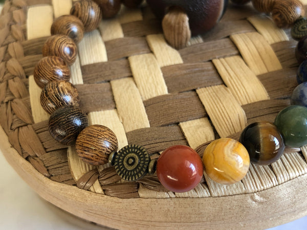 Chakra wooden Bracelet 8mm