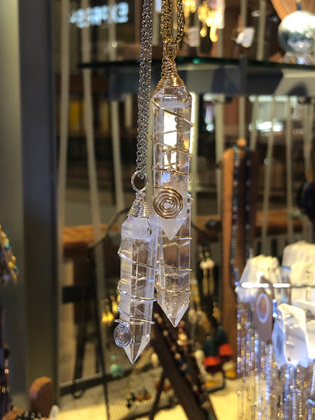 Clear Quartz hexagonal point necklace