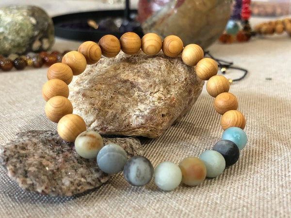 Amazonite / sandalwood 8mm Bracelet