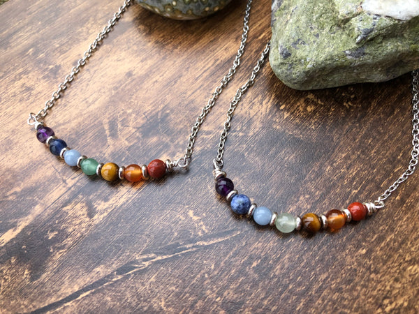 Chakra 6mm beads, 16” necklace
