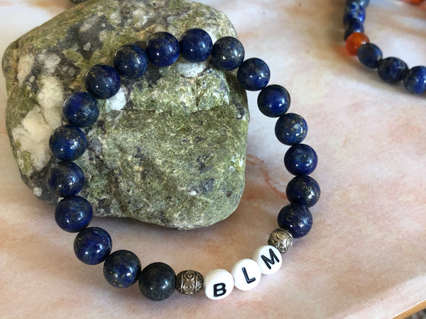 Lapis Lazuli & text 8mm