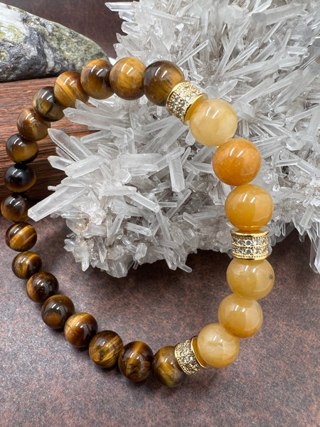 Yellow jade and tiger eye
