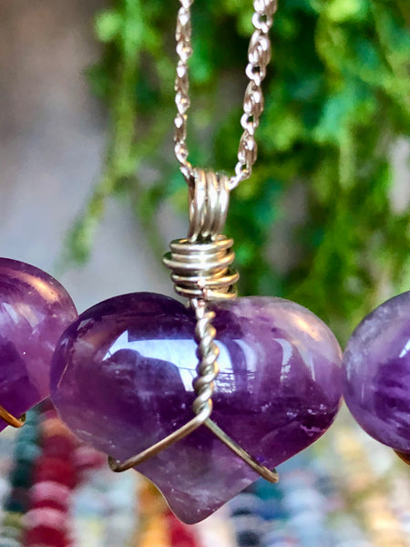 Amethyst heart pendant
