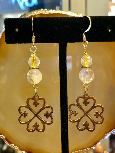 Citrine and Nyame dua Earrings