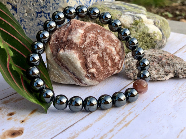 Hematite & Botswana Agate 8mm bracelet