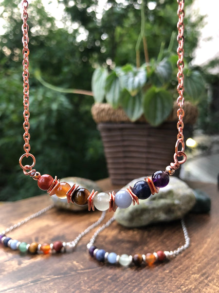 Chakra 6mm beads, 16” necklace