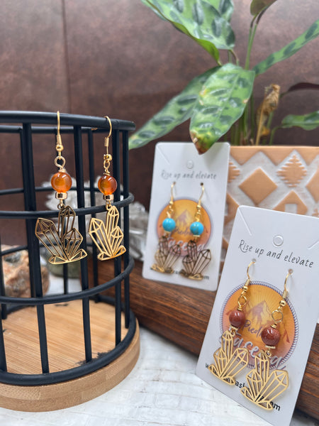 Crystal shape earrings