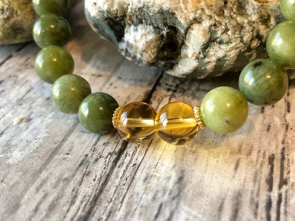 Green Jade & Citrine 8mm