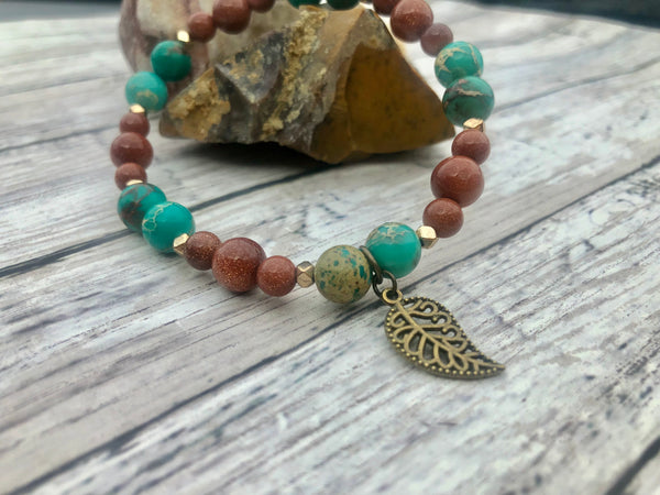 Imperial green Jasper & Gold sandstone