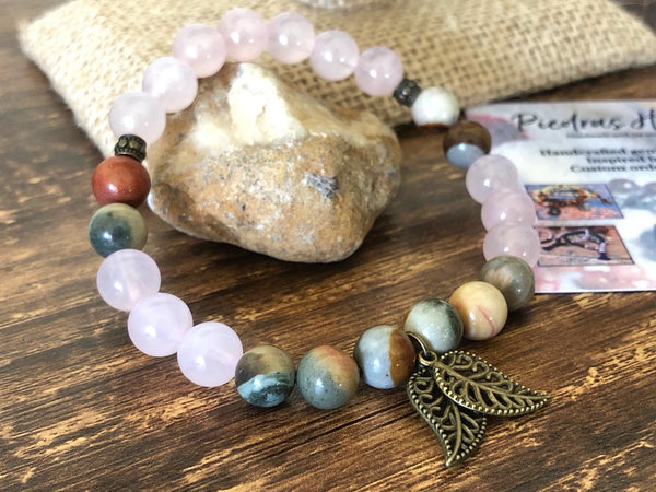 Polychrome Jasper & Rose Quartz 8mm