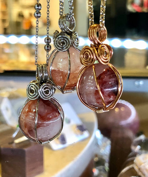 Hematoid Quartz necklace sphere