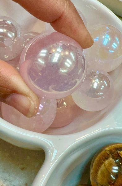 Angel Aura Rose Quartz mini spheres